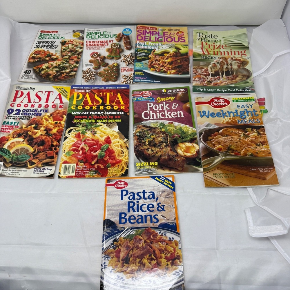 Vintage Cookbook Magazine Lot Betty Crocker Taste of Home Woman's Day Pasta 9pc